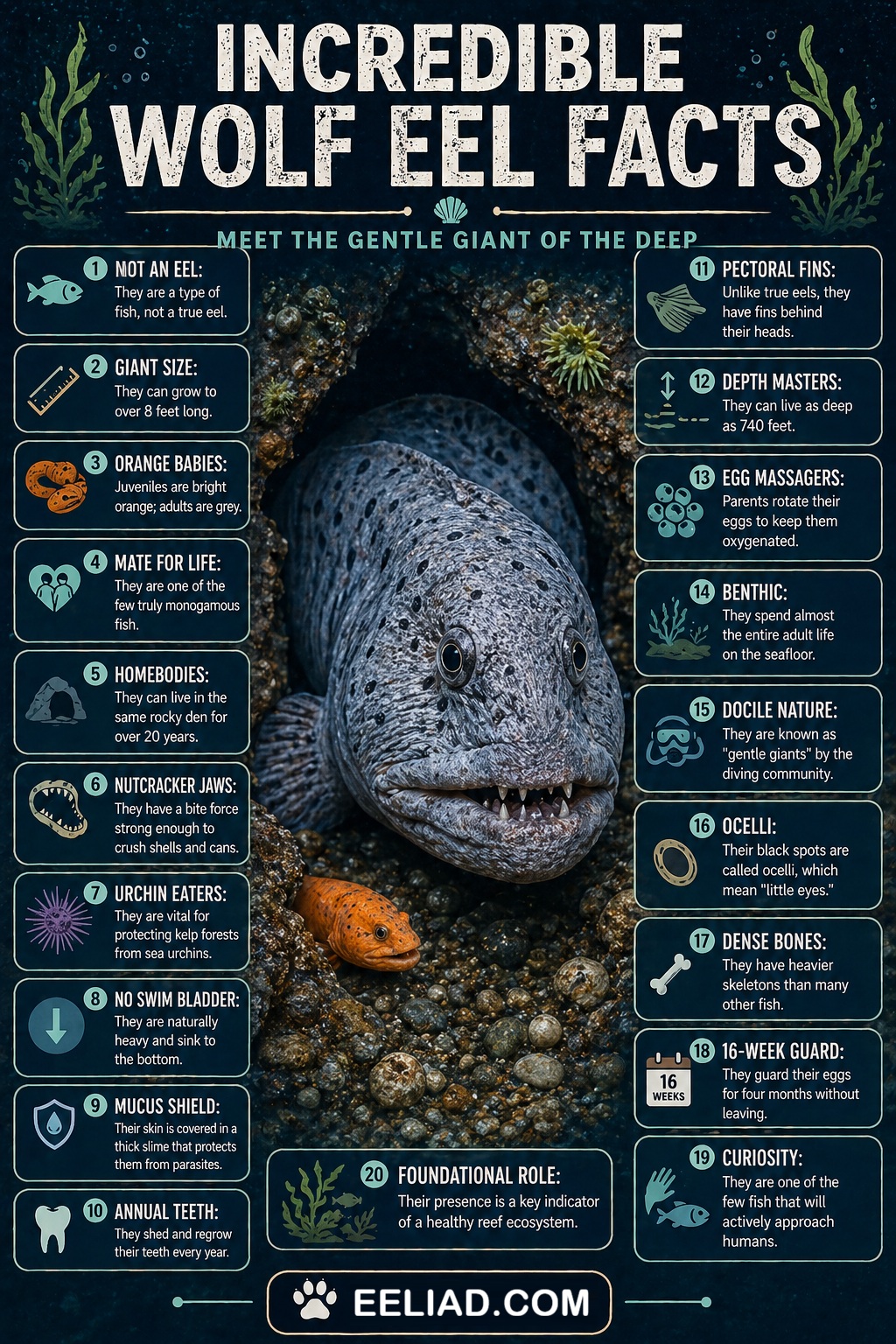 Wolf Eel Facts Infographic