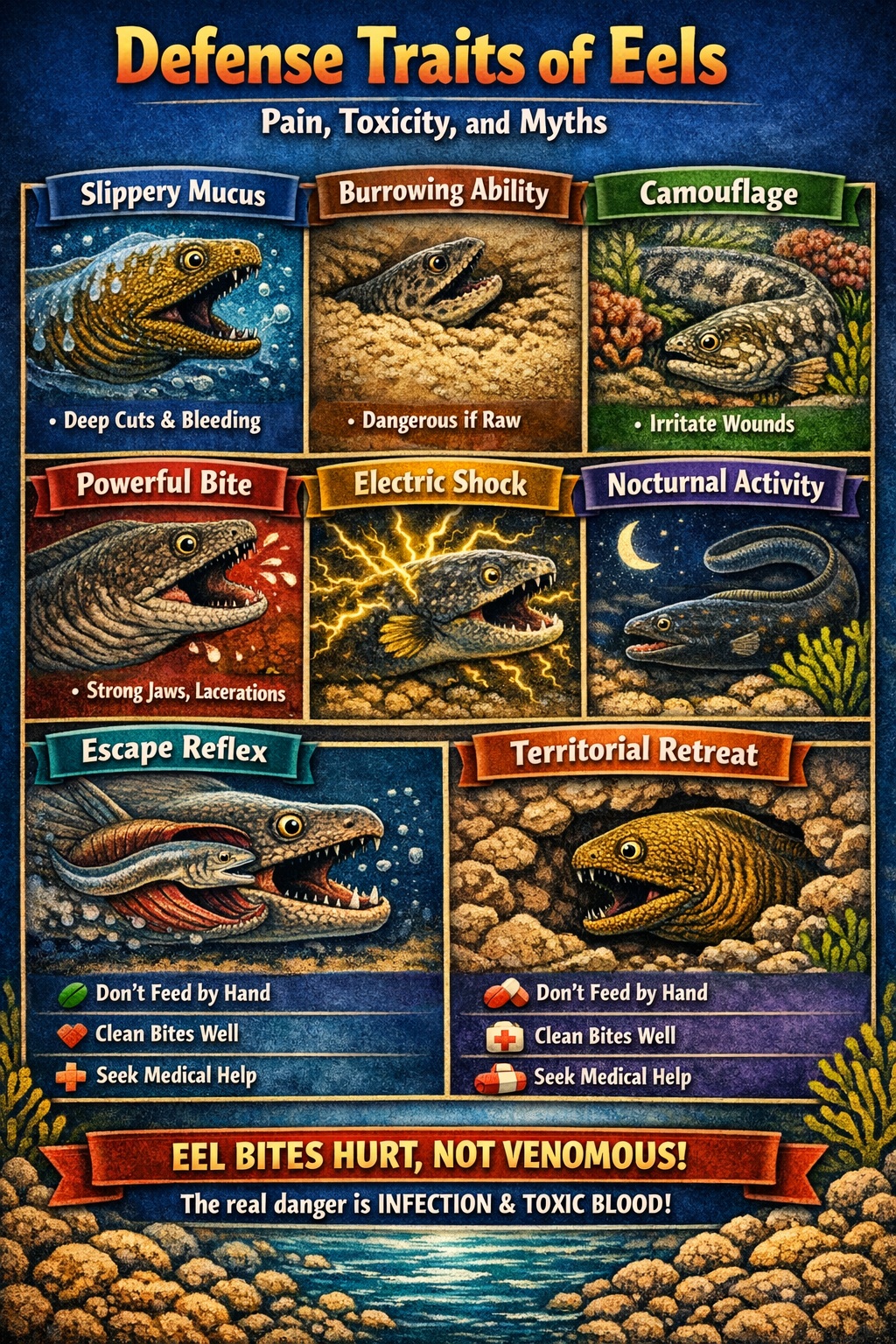 Defense Traits of Eels Infographic