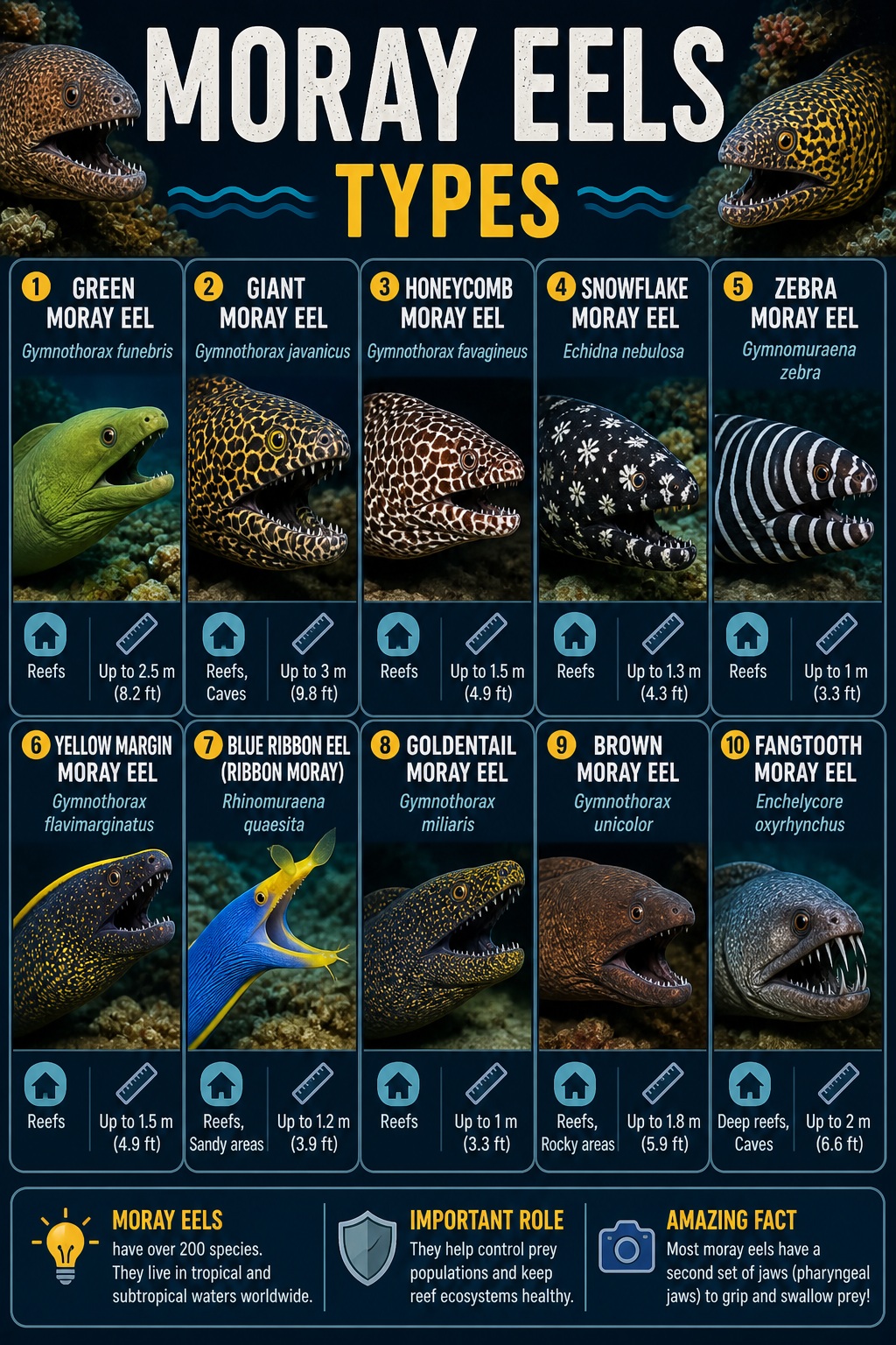Moray Eels Types Infographic
