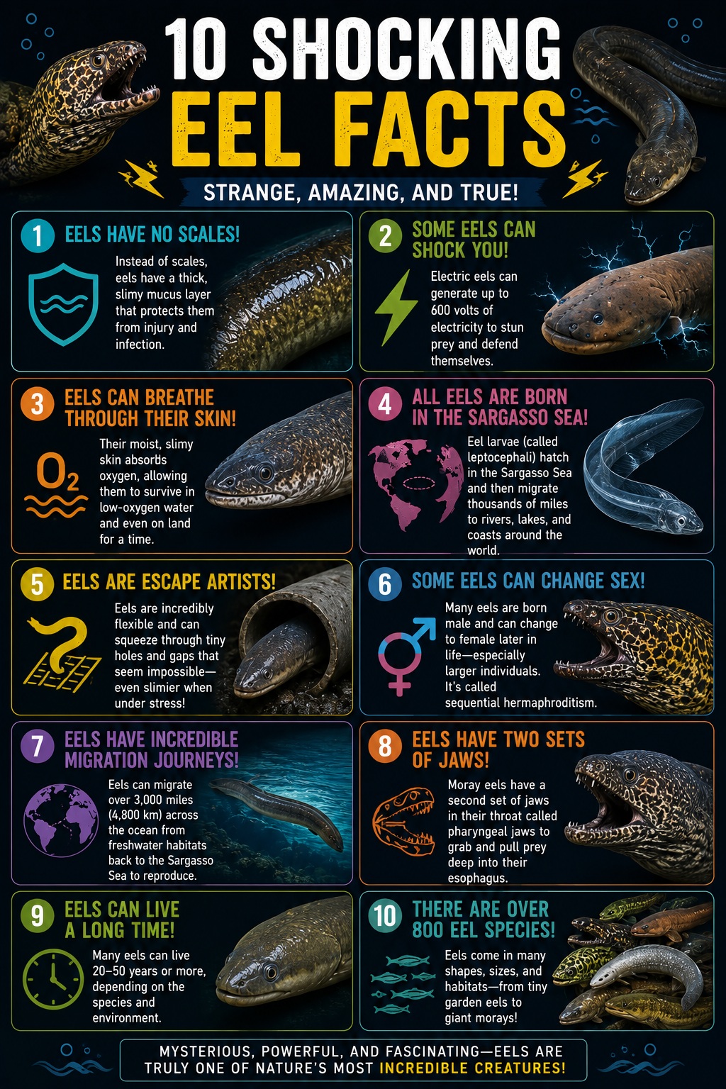 Shocking Eel Facts Infographic