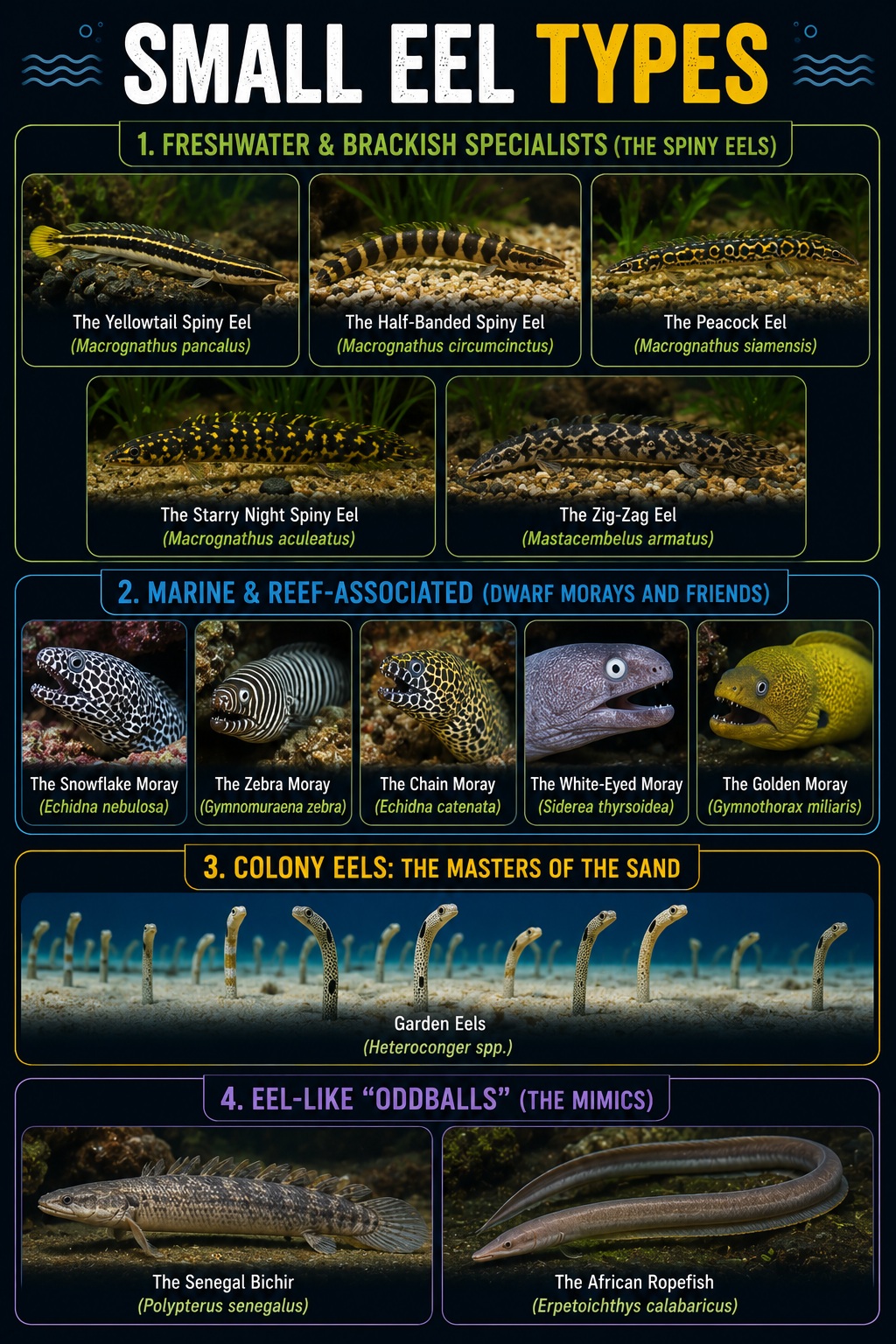 Small Eel Types Infographic