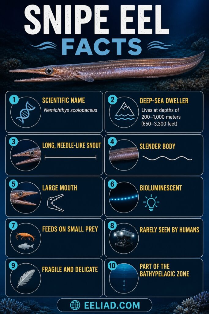 Snipe Eel Facts Infographic