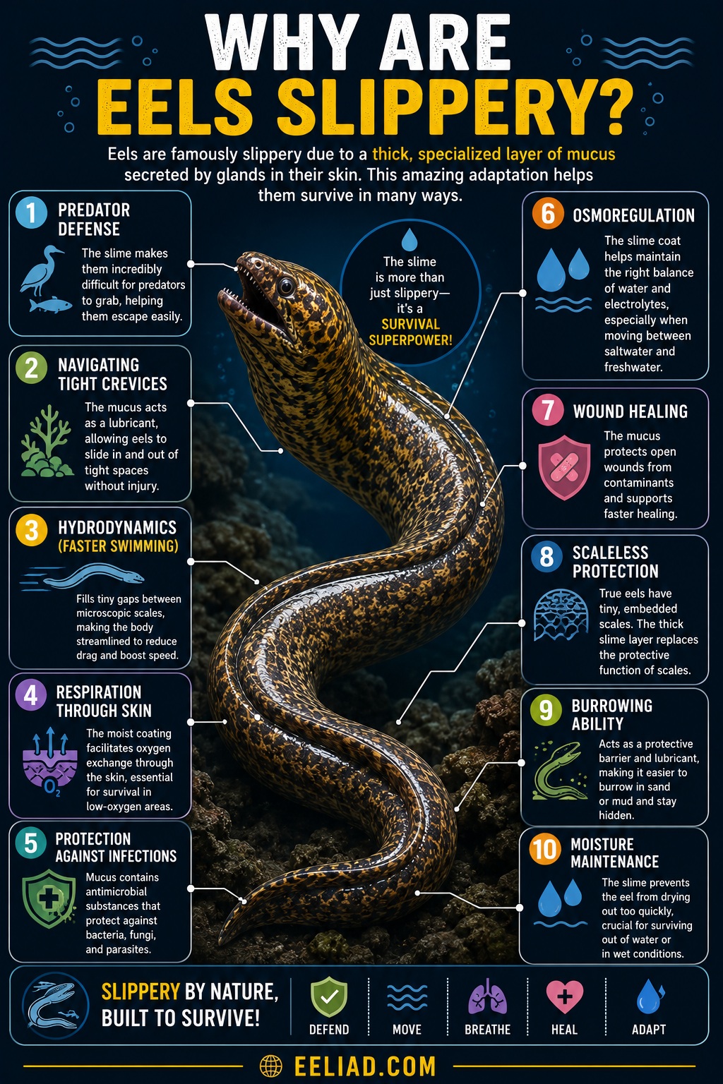 Why Are Eels Slippery Infographic