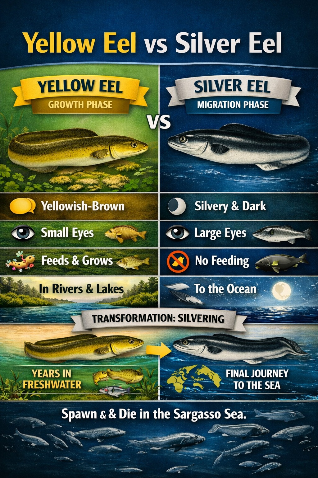 Yellow Eel vs Silver Eel